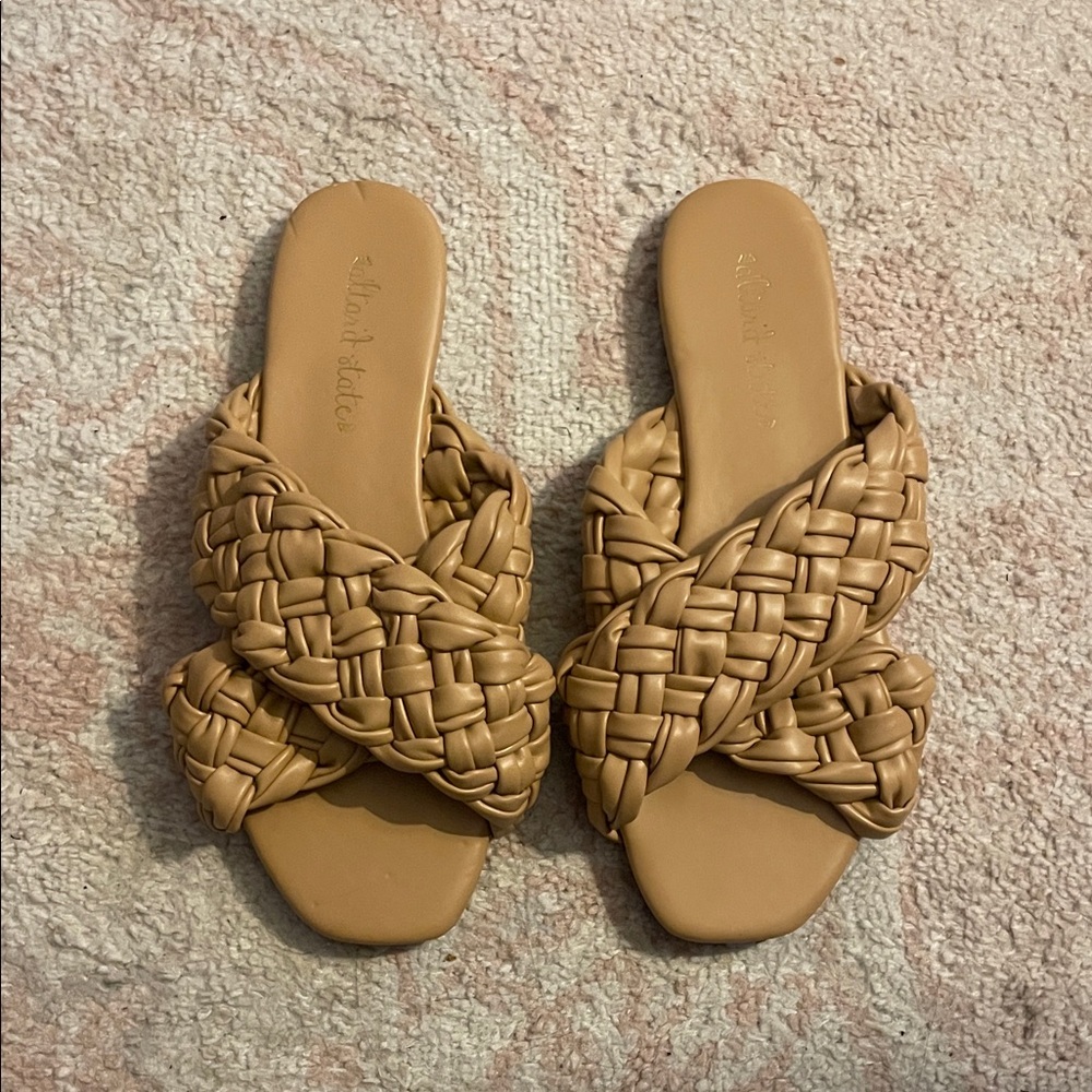Altar'd State Tan Braided Sandals